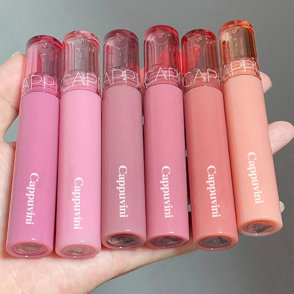 Cappuvini Jelly Mirror Lip Glaze Water Light Moisturizing Lip Gloss Long-lasting Makeup Lipstick